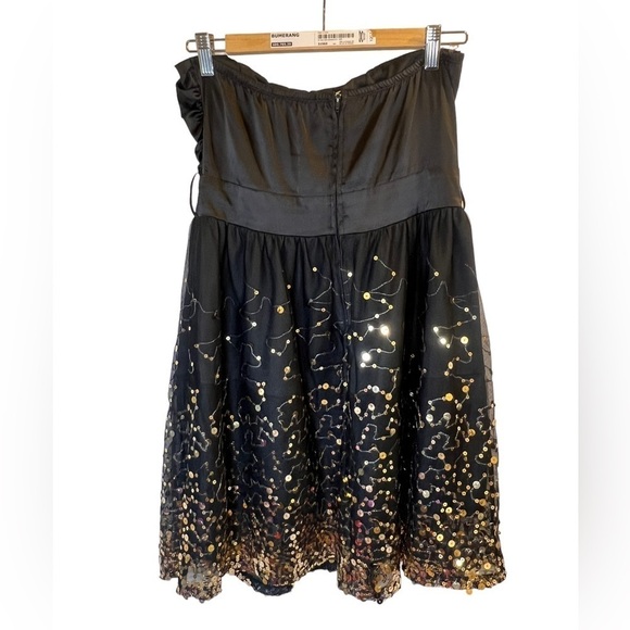 Potter's Pot Strapless Black Dress Gold Sequins Size M - Picture 11 of 11
